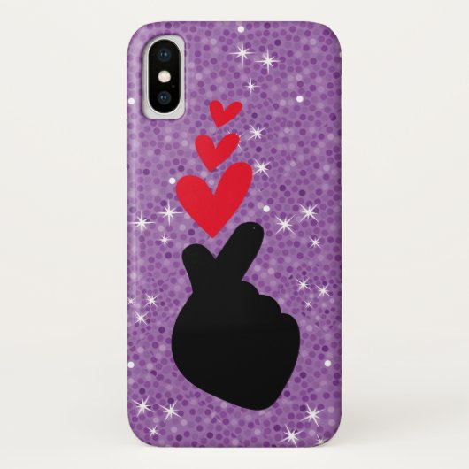Coques Case-Mate iPhone K-Pop | Idol Doigt Coeur Love Symbole Téléphone Ca (Dos)