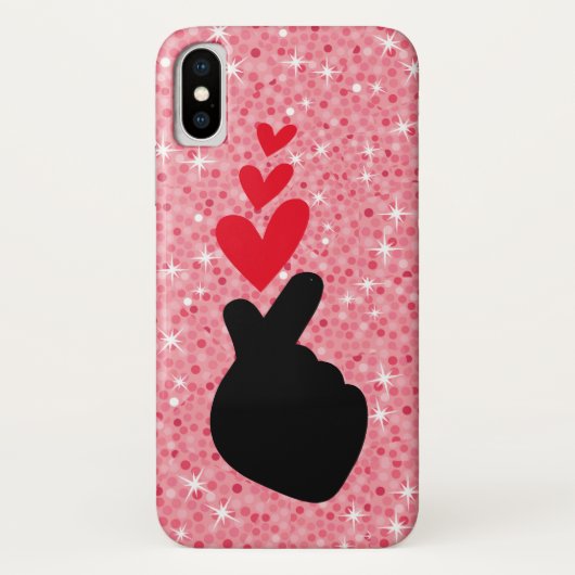 Coques Case-Mate iPhone K-Pop | Idol Doigt Coeur Love Symbole Téléphone Ca (Dos)