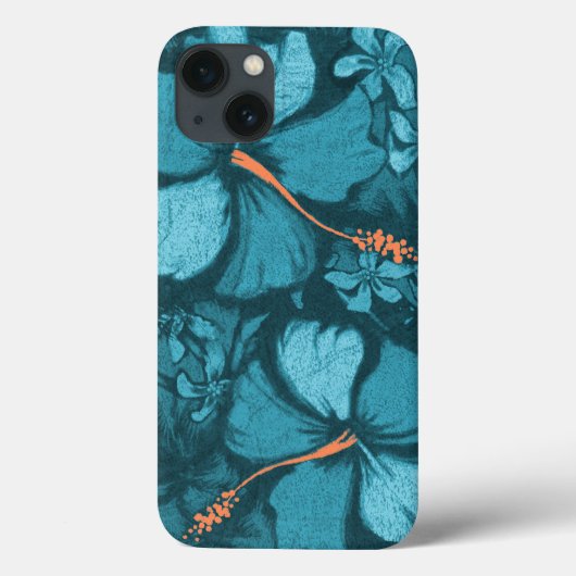 Coques Case-Mate iPhone Kahala Hibiscus Hawaiian Lava Rock Illustration (Verso)