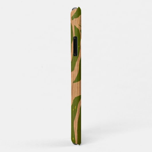 Coques Case-Mate iPhone Kahanu Palm hawaïen Faux bois en vert (Dos/Droite)