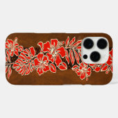 Coques Case-Mate iPhone Kalaheo Hawaïen Hibiscus Tapa Faux Koa Wood (Verso (horizontal))