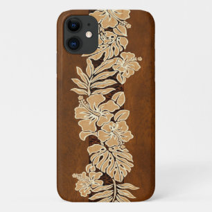 Case-Mate iPhone Case Kalaheo Hawaii Hibiscus Tapa Faux Koa Wood