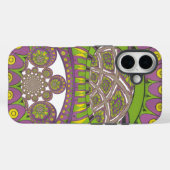 Coques Case-Mate iPhone Kaleidoscope africain violet et jaune traditionnel (Verso (horizontal))