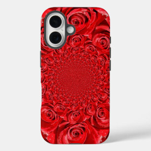 Coques iPhone 16 Kaléidoscope de roses rouges Bonne Saint-Valenti