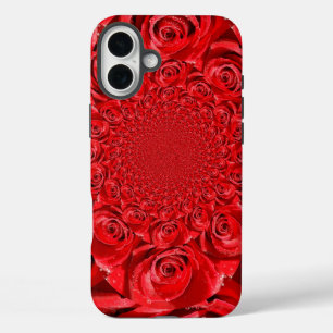 Coques iPhone 16 Plus Kaléidoscope de roses rouges Bonne Saint-Valenti
