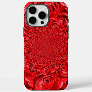 iPhone 16 Pro Max Case Kaléidoscope de roses rouges Bonne Saint-Valenti