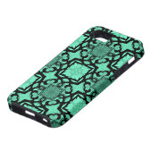 Coques Case-Mate iPhone Kaléidoscope géométrique vert et noir (Bas)