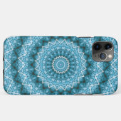 Coques Case-Mate iPhone Kaleidoscope / Mandala bleu clair (Dos (Horizontal))