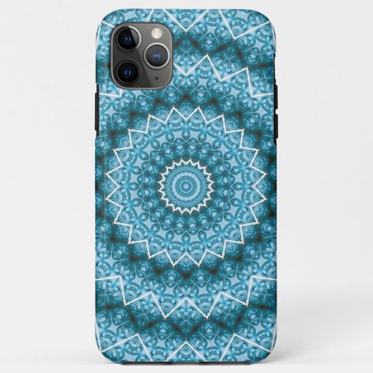 Coques Case-Mate iPhone Kaleidoscope / Mandala bleu clair (Dos)