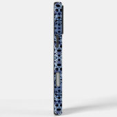 Coques Case-Mate iPhone Kaleidoscope Mandala Motif Bleu et Blanc (Verso / Droite)