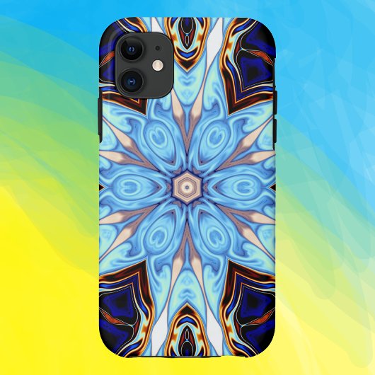 Coques Case-Mate iPhone Kaleidoscope psychédélique Fleur Bleu et Orange
