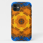 Coques Case-Mate iPhone Kaleidoscope psychédélique Fleur jaune et bleu (Dos)