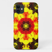Coques Case-Mate iPhone Kaleidoscope psychédélique Fleur Jaune et Rouge (Dos)
