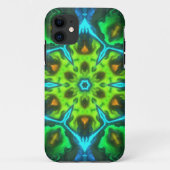 Coques Case-Mate iPhone Kaleidoscope psychédélique vert bleu et orange (Dos)