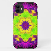 Coques Case-Mate iPhone Kaleidoscope psychédélique vert jaune et violet (Dos)