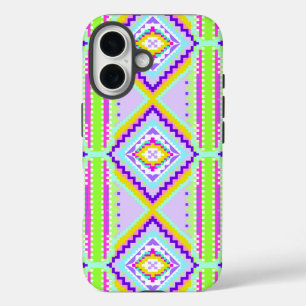 Coques iPhone 16 Kaleidoscope Rêves Tribaux Néon