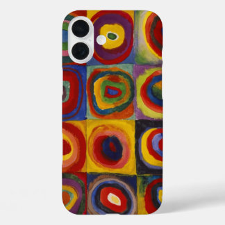 Coques iPhone 16 Plus Kandinsky Color Study of Carré Circles