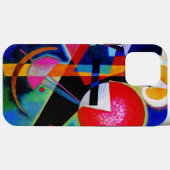 Coques Case-Mate iPhone Kandinsky en peinture Abstraite bleue (Verso (horizontal))