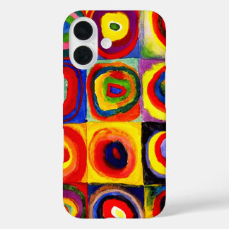 Coques iPhone 16 Kandinsky Farbstudie Cercles Carré Quadrate Art