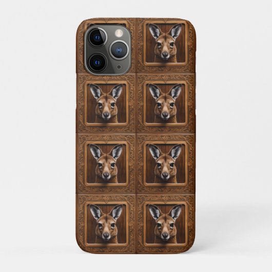 Coques Case-Mate iPhone Kangaroo en bois 3D australien (Dos)