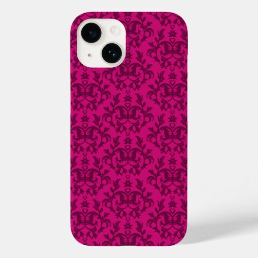Coques Case-Mate iPhone Kangaroo Paws damassé rose foncé (Verso)
