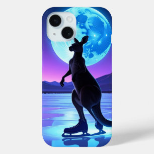 Coque Pour iPhone 15 Kangourou patineur au clair de lune