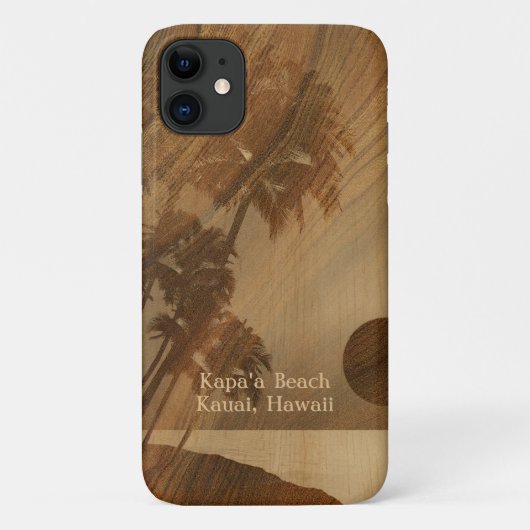 Coques Case-Mate iPhone Kapaa Sunset Hawaii Faux Koa Wood (Dos)