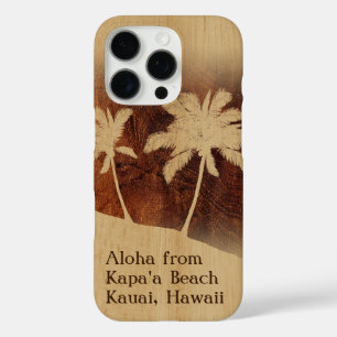 Coques iPhone 16 Pro Kapaa Sunset Hawaii Faux Koa Wood