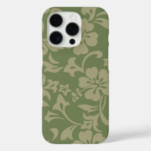 Coques iPhone 16 Pro Kapalua Pareau Hawaii Hibiscus Olive