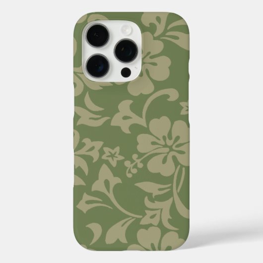 Coques Case-Mate iPhone Kapalua Pareau Hawaii Hibiscus Olive (Verso)