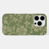 Coques Case-Mate iPhone Kapalua Pareau Hawaii Hibiscus Olive (Verso (horizontal))