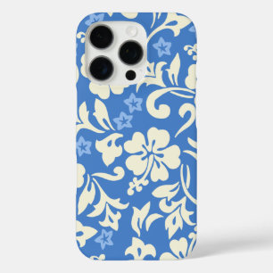 Coques iPhone 16 Pro Kapalua Pareau Hawaiian Hibiscus Périwinkle bleu