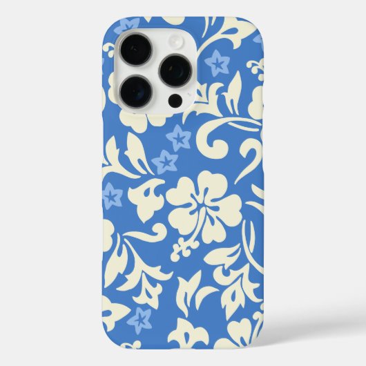 Coques Case-Mate iPhone Kapalua Pareau Hawaiian Hibiscus Périwinkle bleu (Verso)
