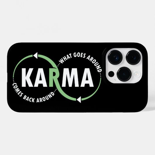 Coques Case-Mate iPhone Karma - Ce Qui Se Passe Autour Revient (v1) (Verso (horizontal))