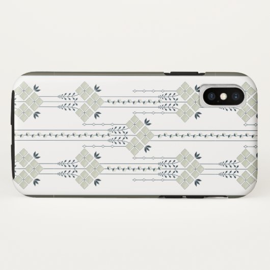 Coques Case-Mate iPhone Karo fleurs et boucles motif (Dos (Horizontal))