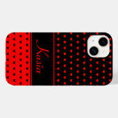 Coques Case-Mate iPhone Kasia - Nom Modèle, Élégant Noir Et Rouge (Verso (horizontal))