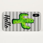 Coques Case-Mate iPhone Kawaii Aquarelle tendance Cactus Bonjour (Dos (Horizontal))