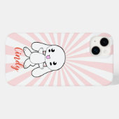 Coques Case-Mate iPhone Kawaii Bunny's Hug Custom (Rose) (Verso (horizontal))
