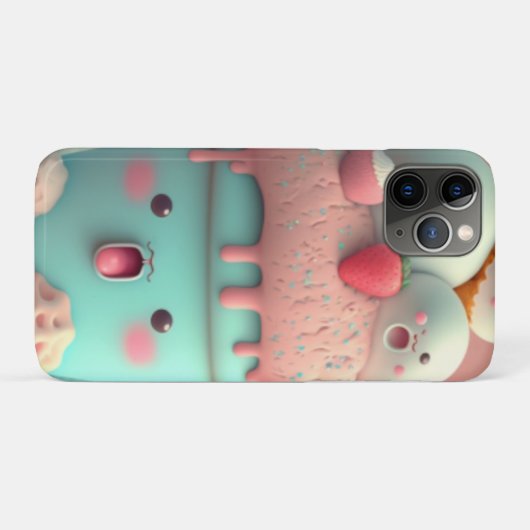 Coques Case-Mate iPhone Kawaii carnet de crème glacée rose (Dos (Horizontal))