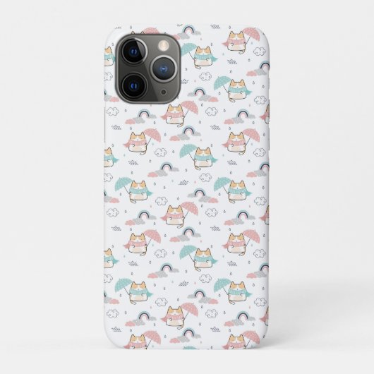 Coques Case-Mate iPhone Kawaii Cats Rainy Day Motif (Dos)