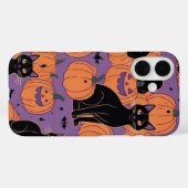 Coques Case-Mate iPhone Kawaii Chats et Citrouilles (Verso (horizontal))
