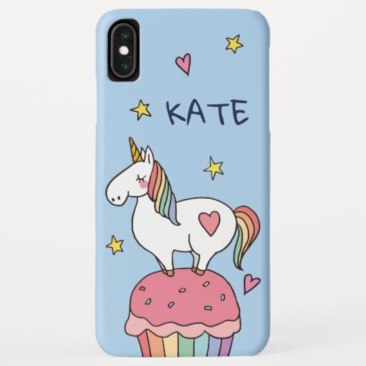 Coques Case-Mate iPhone Kawaii Cute Doodle Rainbow Unicorn et Stars (Dos)