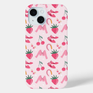Coque Pour iPhone 15 Kawaii Hand-drawn Girly Things Seamless Pattern