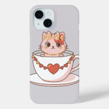 Kawaii Kitty in a Teacup
