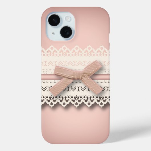 Coques Case-Mate iPhone Kawaii princess girly chic dentelle blanche arc ro (Verso)