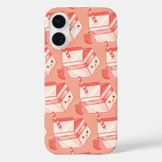 Coques Case-Mate iPhone Kawaii Strawberry Milk Carton - Cute Aesthetic Art (Verso)