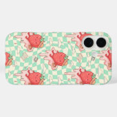 Coques Case-Mate iPhone Kawaii Strawberry Picnic Pattern (Verso (horizontal))