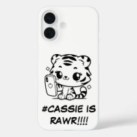 Kawaii Tiger Selfie Téléphone Case Nom Personnalis
