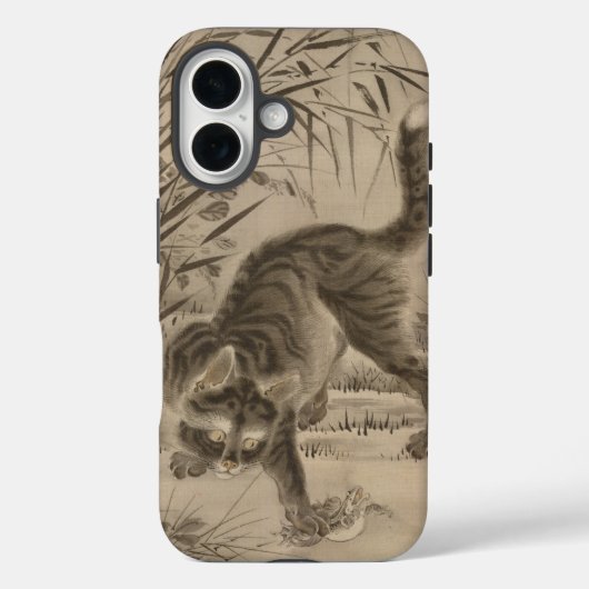 Coques Case-Mate iPhone Kawanabe Kyosai Chat attraper une grenouille Art j (Verso)