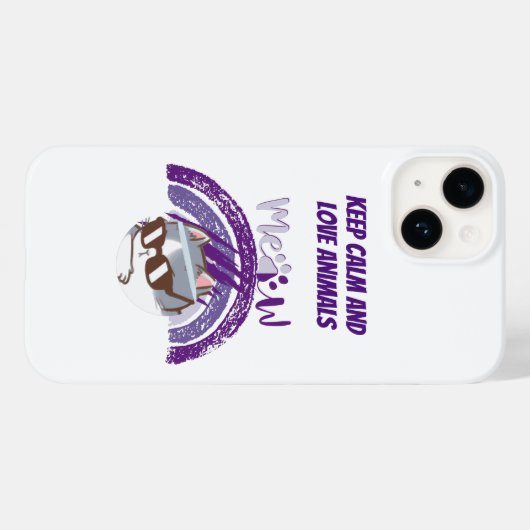 Coques Case-Mate iPhone keep calm and love animals phrase (Verso (horizontal))